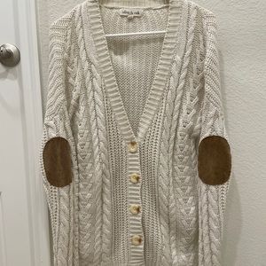 Urban outfitters elbow patch cardigan olive + oak
